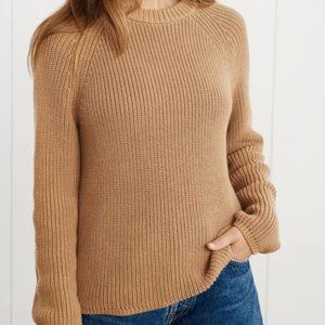 Jenni Kayne Dark Camel Cottom Fisherman Sweater (S)